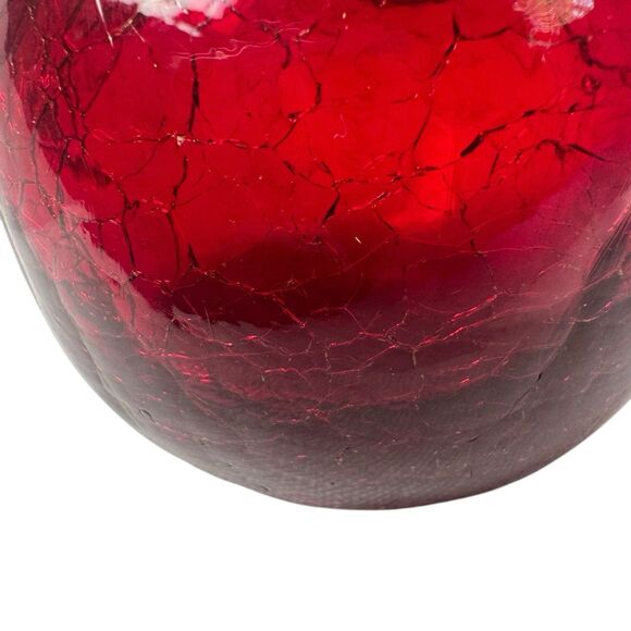 Vintage Blown Art Glass Apple Crackle Faux Fruit Home Table Decor - Picture 4 of 14
